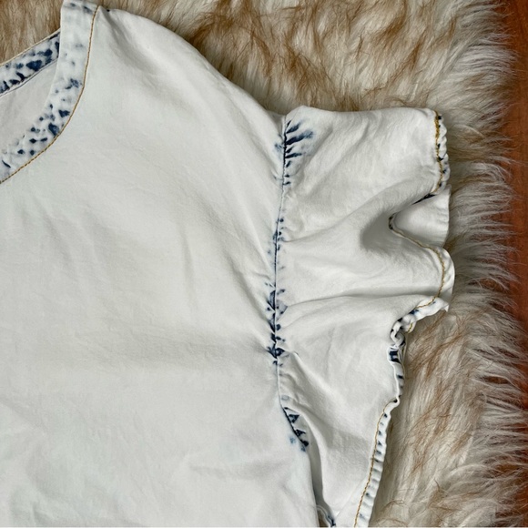 DKNY whitewash chambray popover top - Picture 5 of 6